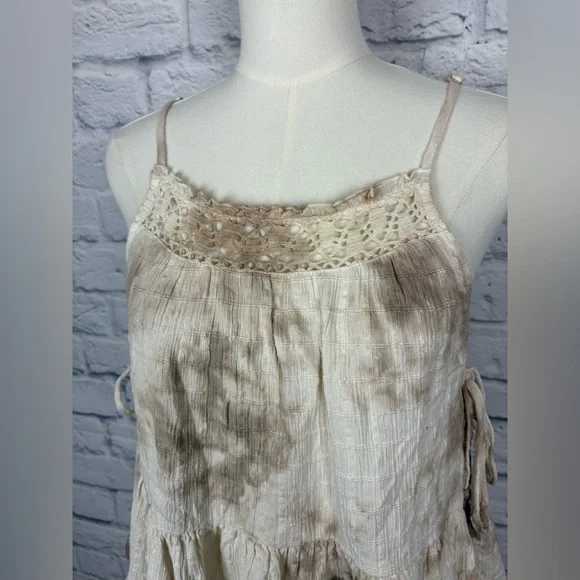 NWT Aerie Boho Babydoll Tie Dye Tank Top Lace Crochet size S - Picture 3 of 7